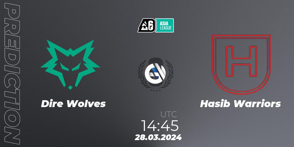Prognose für das Spiel Dire Wolves VS Hasib Warriors. 28.03.24. Rainbow Six - Asia League 2024 - Stage 1