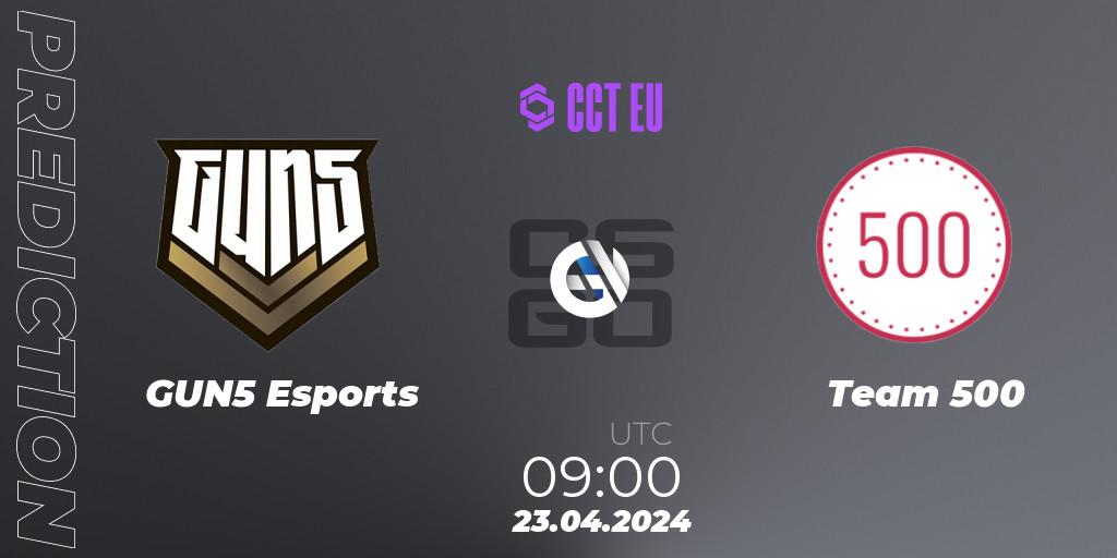 Prognose für das Spiel GUN5 Esports VS Team 500. 23.04.24. CS2 (CS:GO) - CCT Season 2 Europe Series 2 Closed Qualifier