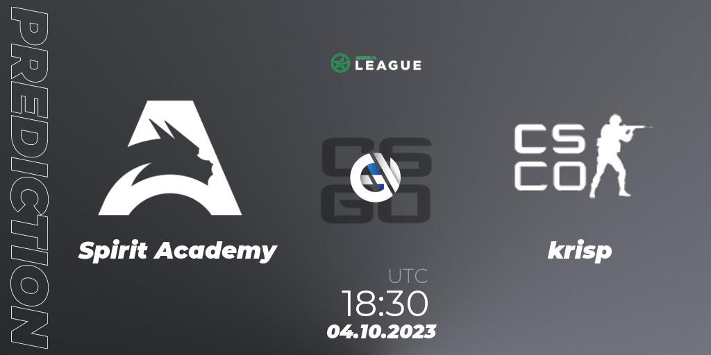 Prognose für das Spiel Spirit Academy VS krisp. 04.10.23. CS2 (CS:GO) - ESEA Season 46: Open Division - Europe