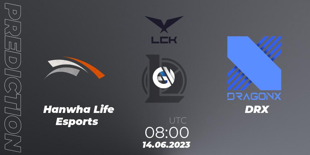Prognose für das Spiel Hanwha Life Esports VS DRX. 14.06.23. LoL - LCK Summer 2023 Regular Season