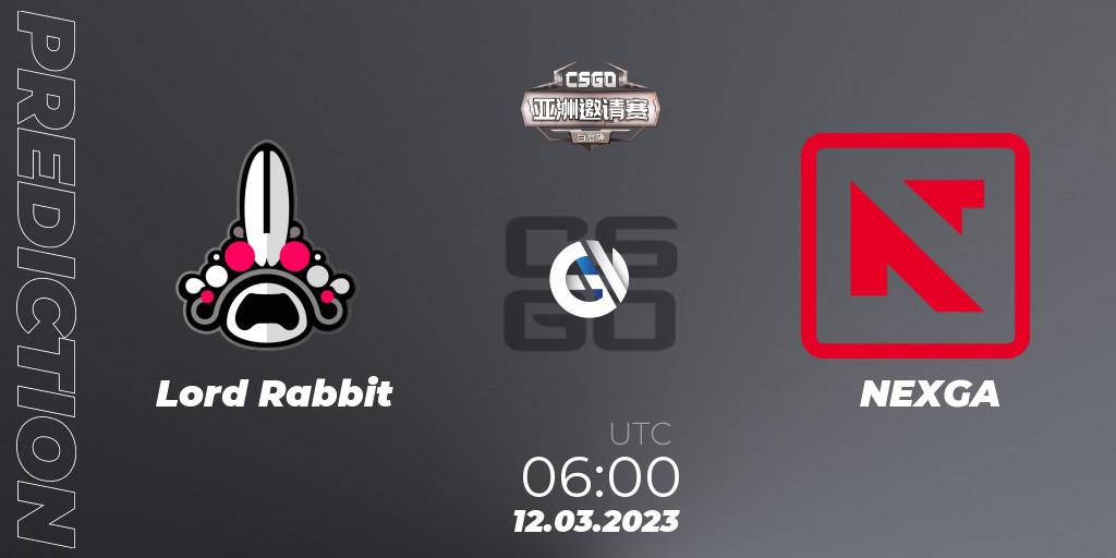 Prognose für das Spiel Lord Rabbit VS NEXGA. 12.03.23. CS2 (CS:GO) - Baidu Cup Invitational #2