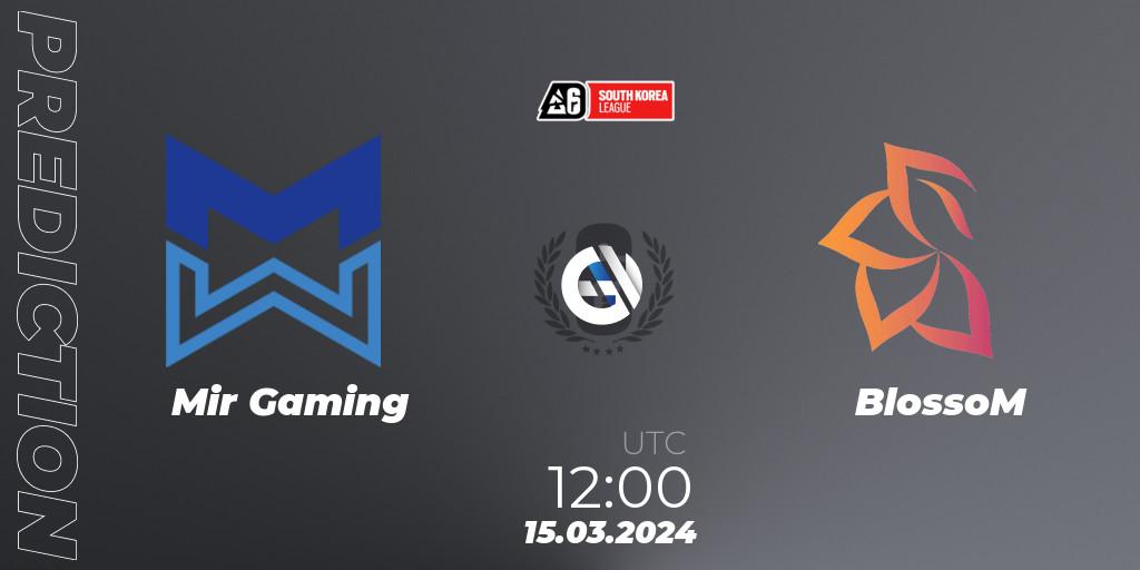Prognose für das Spiel Mir Gaming VS BlossoM. 15.03.2024 at 12:00. Rainbow Six - South Korea League 2024 - Stage 1