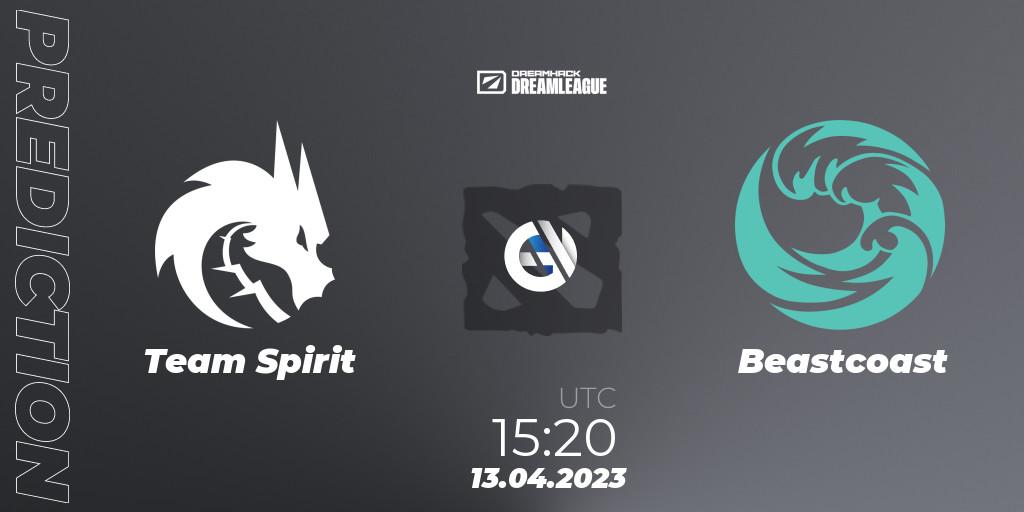 Prognose für das Spiel Team Spirit VS Beastcoast. 13.04.2023 at 15:22. Dota 2 - DreamLeague Season 19 - Group Stage 1