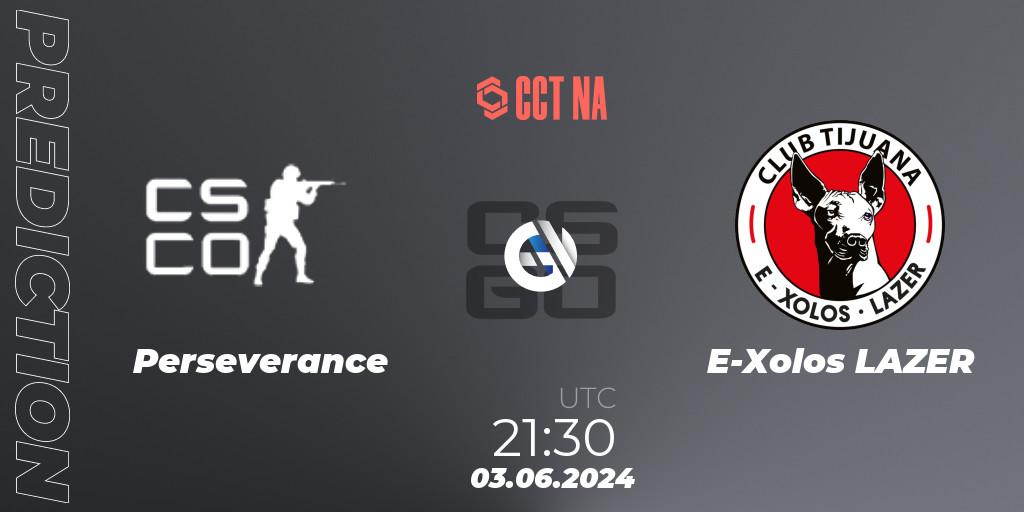 Prognose für das Spiel Perseverance Gaming VS E-Xolos LAZER. 03.06.2024 at 21:30. Counter-Strike (CS2) - CCT Season 2 North American Series #1