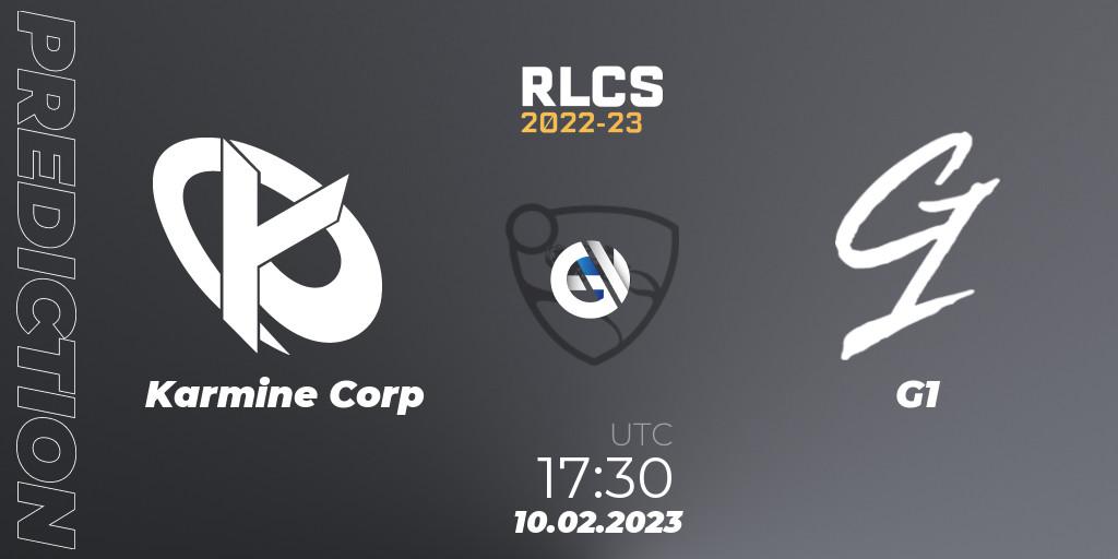 Prognose für das Spiel Karmine Corp VS G1. 10.02.2023 at 17:30. Rocket League - RLCS 2022-23 - Winter: Europe Regional 2 - Winter Cup