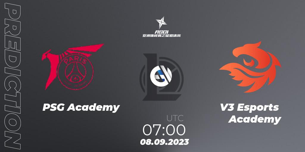 Prognose für das Spiel PSG Academy VS V3 Esports Academy. 08.09.2023 at 07:00. LoL - Asia Star Challengers Invitational 2023