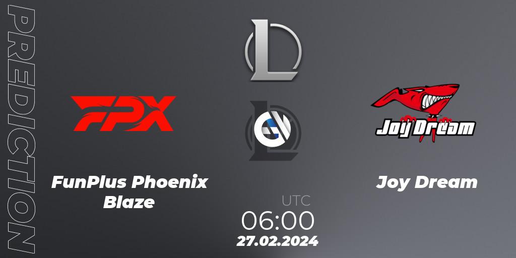Prognose für das Spiel FunPlus Phoenix Blaze VS Joy Dream. 27.02.24. LoL - LDL 2024 - Stage 1
