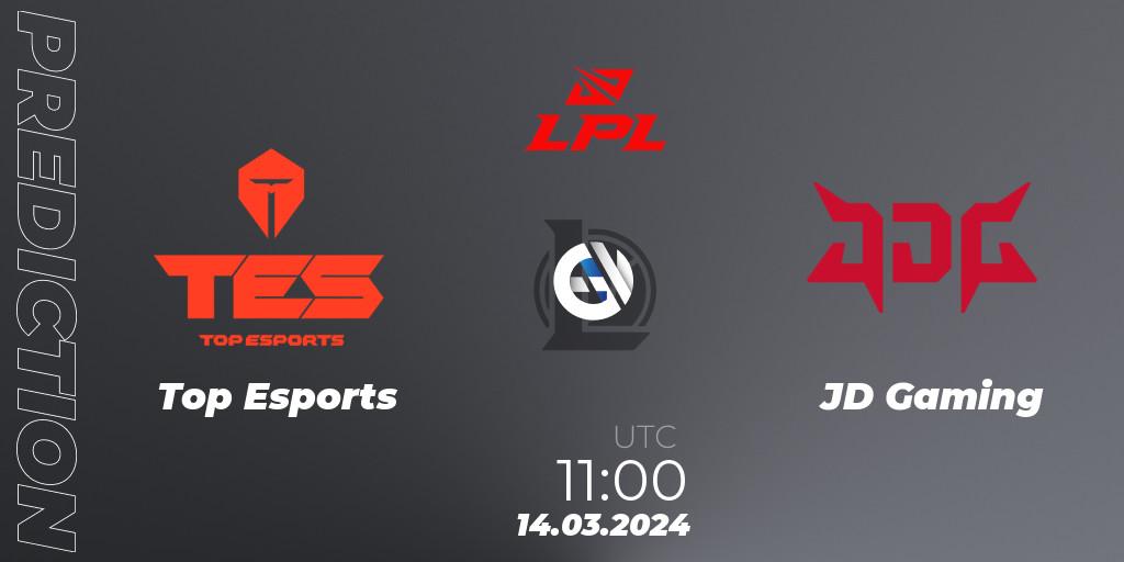 Prognose für das Spiel Top Esports VS JD Gaming. 14.03.24. LoL - LPL Spring 2024 - Group Stage