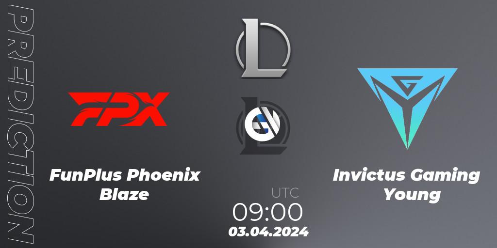 Prognose für das Spiel FunPlus Phoenix Blaze VS Invictus Gaming Young. 03.04.24. LoL - LDL 2024 - Stage 1