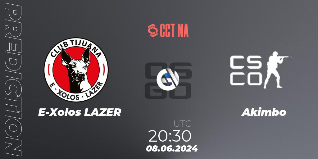 Prognose für das Spiel E-Xolos LAZER VS Akimbo. 08.06.2024 at 20:30. Counter-Strike (CS2) - CCT Season 2 North American Series #1