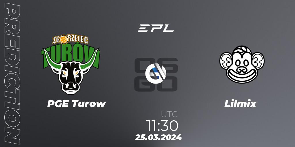 Prognose für das Spiel PGE Turow VS Lilmix. 25.03.24. CS2 (CS:GO) - European Pro League Season 16: Division 2