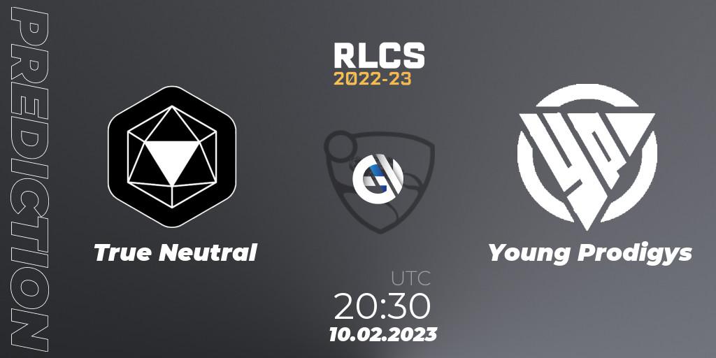 Prognose für das Spiel True Neutral VS Young Prodigys. 10.02.2023 at 20:30. Rocket League - RLCS 2022-23 - Winter: South America Regional 2 - Winter Cup