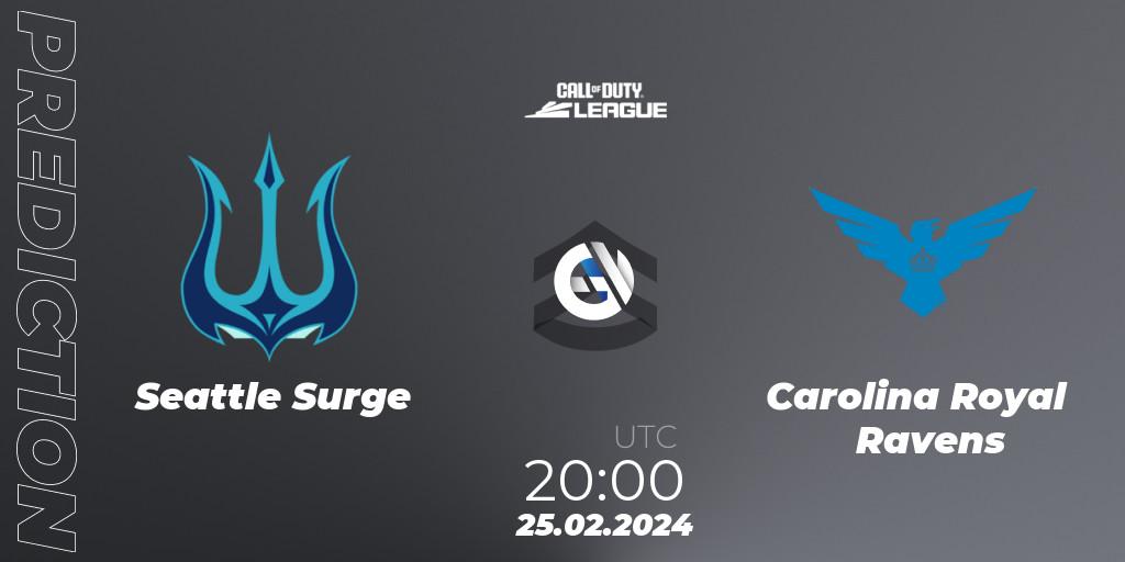 Prognose für das Spiel Seattle Surge VS Carolina Royal Ravens. 25.02.2024 at 20:00. Call of Duty - Call of Duty League 2024: Stage 2 Major Qualifiers