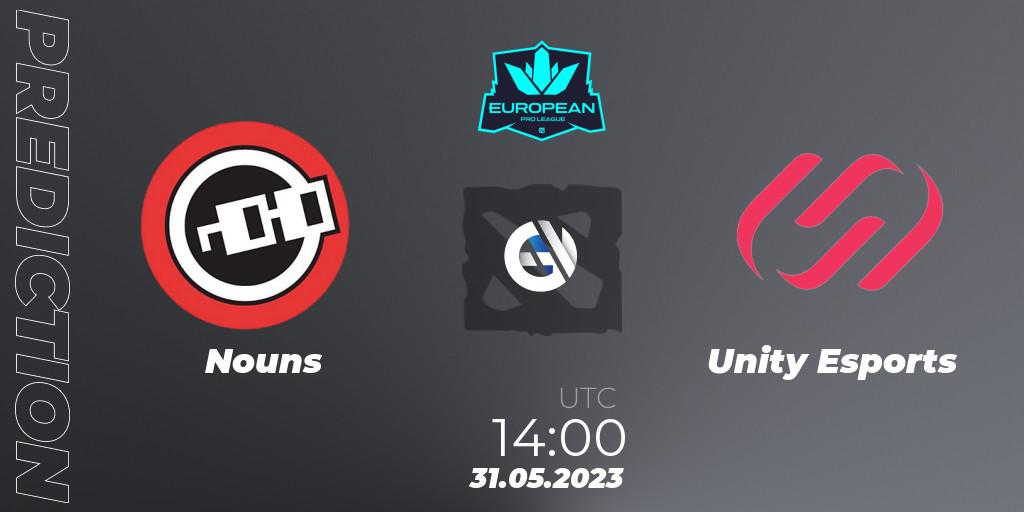 Prognose für das Spiel Nouns VS Unity Esports. 31.05.23. Dota 2 - European Pro League Season 9