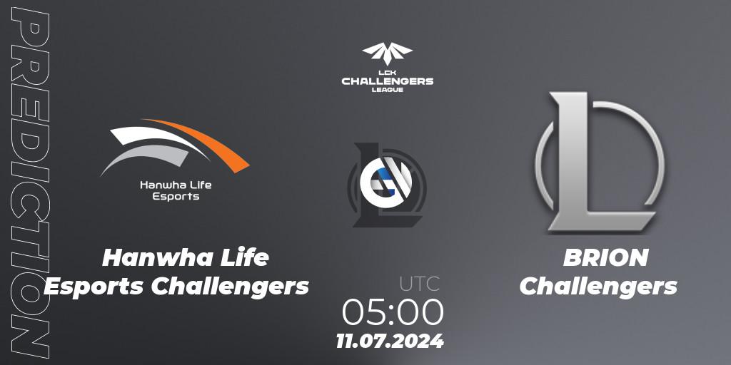 Prognose für das Spiel Hanwha Life Esports Challengers VS BRION Challengers. 11.07.2024 at 05:00. LoL - LCK Challengers League 2024 Summer - Group Stage