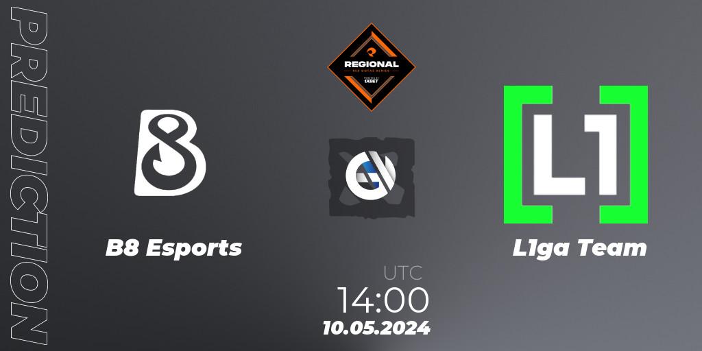 Prognose für das Spiel B8 Esports VS L1ga Team. 10.05.2024 at 15:00. Dota 2 - RES Regional Series: EU #2