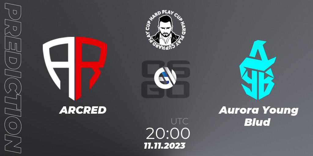 Prognose für das Spiel ARCRED VS Aurora Young Blud. 11.11.2023 at 20:30. Counter-Strike (CS2) - Hard Play Cup #8