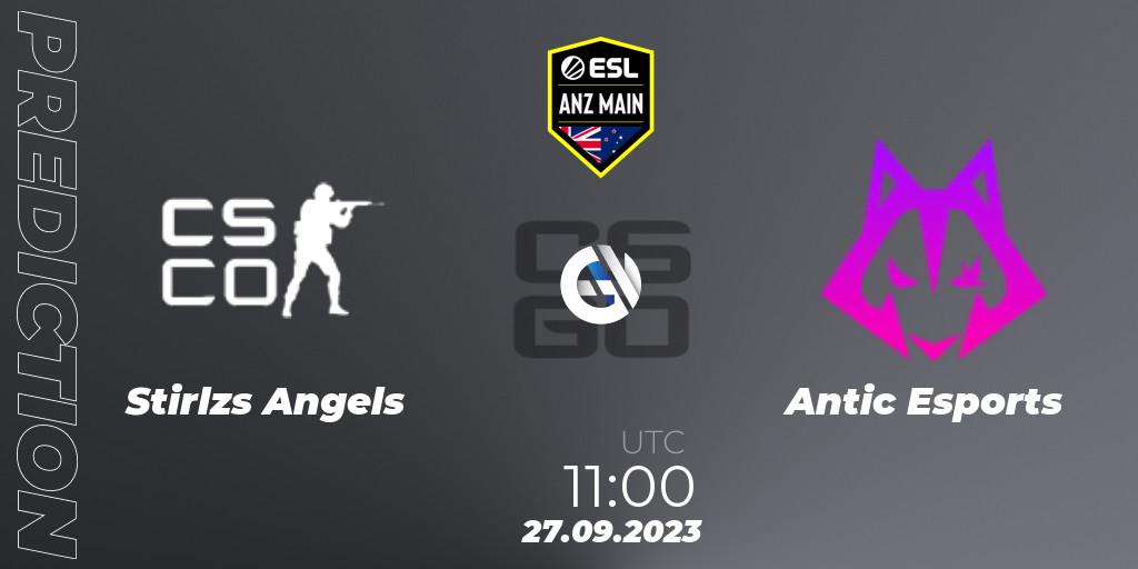 Prognose für das Spiel Stirlzs Angels VS Antic Esports. 27.09.2023 at 11:00. Counter-Strike (CS2) - ESL ANZ Main Season 17