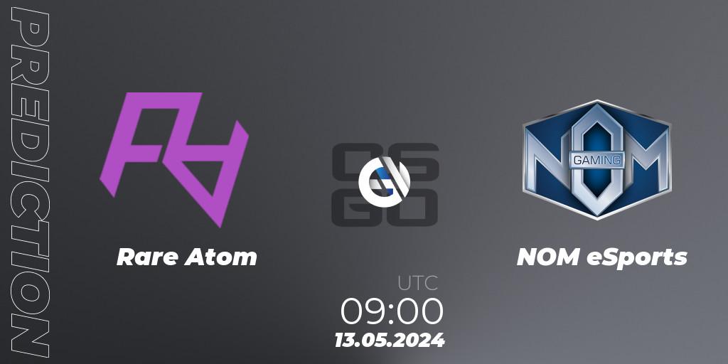 Prognose für das Spiel Rare Atom VS NOM eSports. 13.05.2024 at 09:00. Counter-Strike (CS2) - CCT Season 2 Europe Series 4 Closed Qualifier