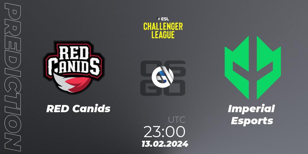 Prognose für das Spiel RED Canids VS Imperial Esports. 13.02.24. CS2 (CS:GO) - ESL Challenger League Season 47: South America