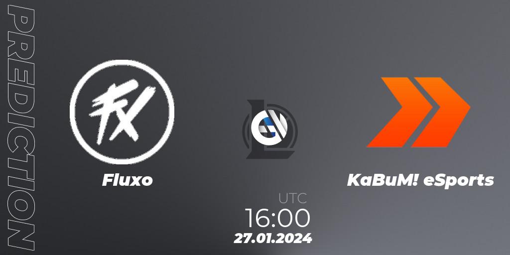Prognose für das Spiel Fluxo VS KaBuM! eSports. 27.01.2024 at 16:00. LoL - CBLOL Split 1 2024 - Group Stage
