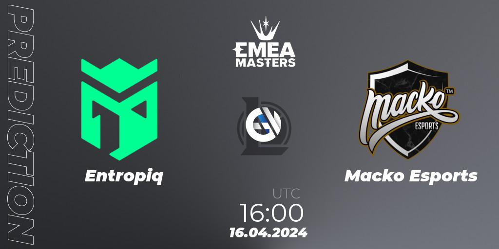 Prognose für das Spiel Entropiq VS Macko Esports. 16.04.24. LoL - EMEA Masters Spring 2024 - Play-In