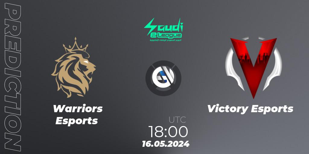 Prognose für das Spiel Warriors Esports VS Victory Esports. 16.05.2024 at 19:00. Overwatch - Saudi eLeague 2024 - Major 2 Phase 1