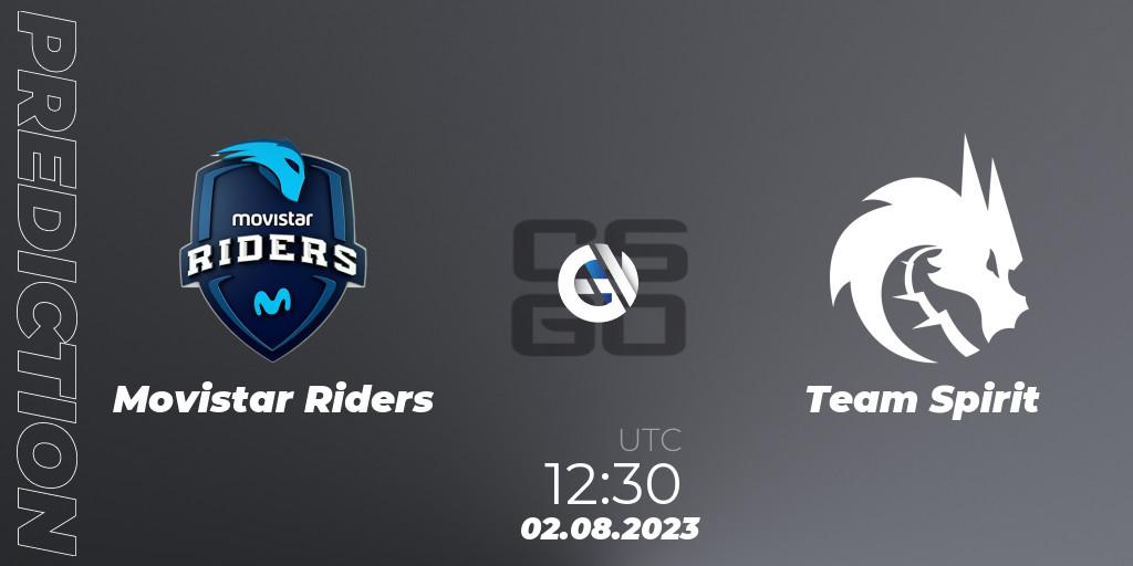 Prognose für das Spiel Movistar Riders VS Team Spirit. 02.08.23. CS2 (CS:GO) - CCT 2023 Online Finals 2