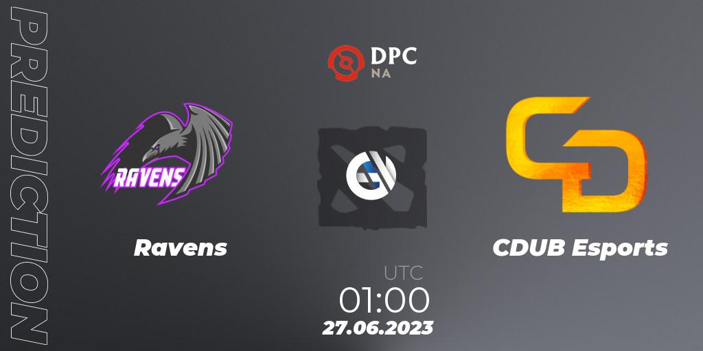 Prognose für das Spiel Ravens VS CDUB Esports. 27.06.23. Dota 2 - DPC 2023 Tour 3: NA Division II (Lower)