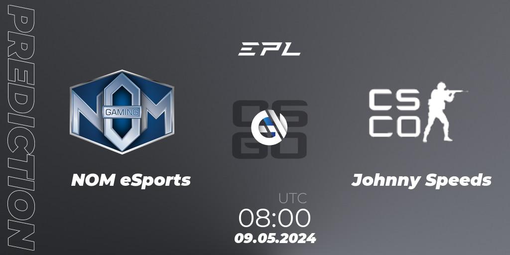 Prognose für das Spiel NOM eSports VS Johnny Speeds. 09.05.2024 at 08:00. Counter-Strike (CS2) - European Pro League Season 17: Division 2