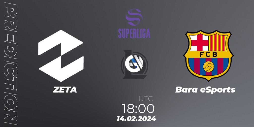 Prognose für das Spiel ZETA VS Barça eSports. 14.02.24. LoL - Superliga Spring 2024 - Group Stage