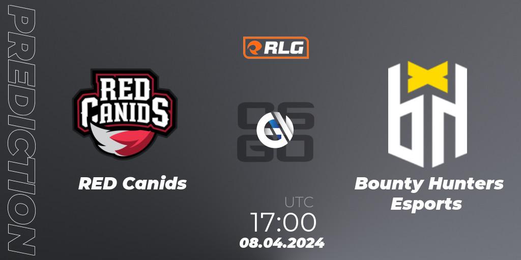 Prognose für das Spiel RED Canids VS Bounty Hunters Esports. 08.04.24. CS2 (CS:GO) - RES Latin American Series #3