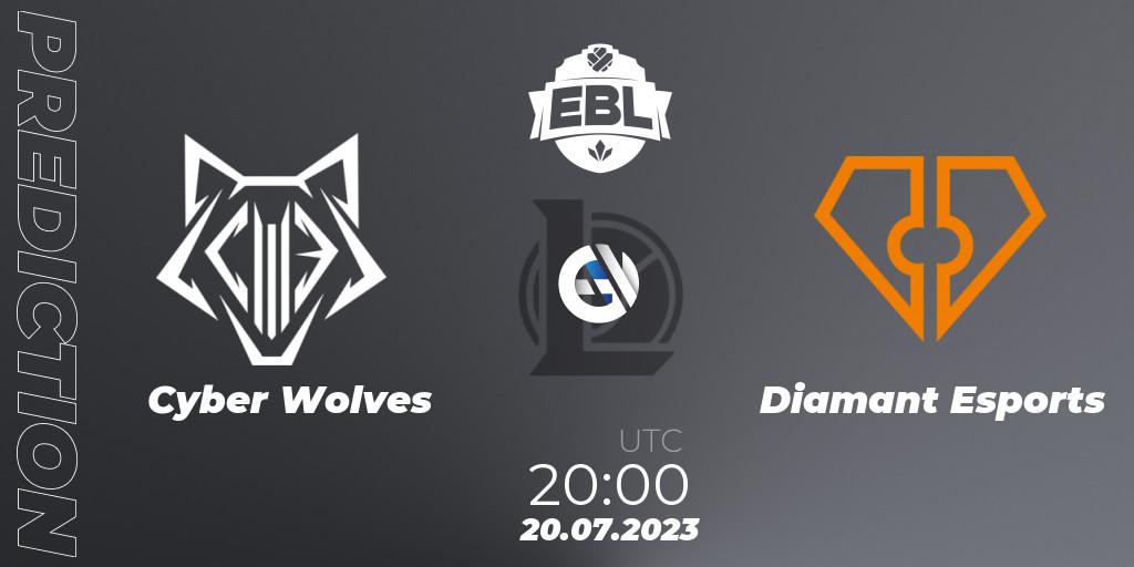 Prognose für das Spiel Cyber Wolves VS Diamant Esports. 20.07.23. LoL - Esports Balkan League Season 13