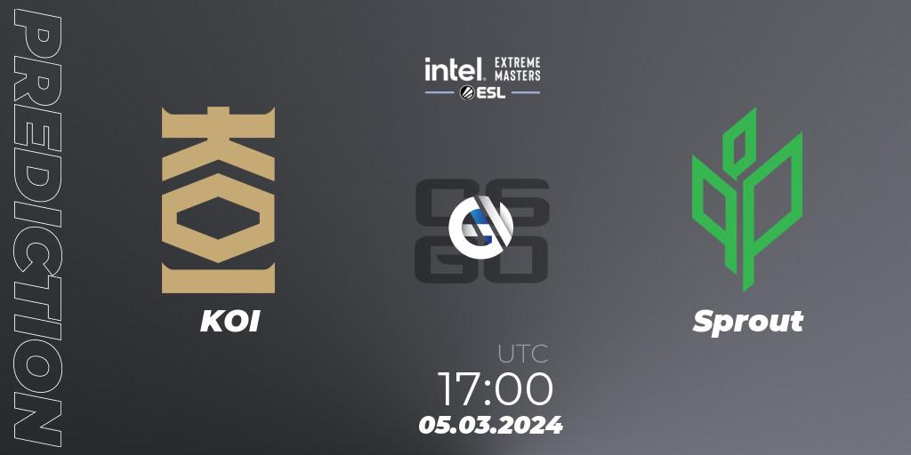Prognose für das Spiel KOI VS Sprout. 05.03.24. CS2 (CS:GO) - Intel Extreme Masters Dallas 2024: European Open Qualifier #2