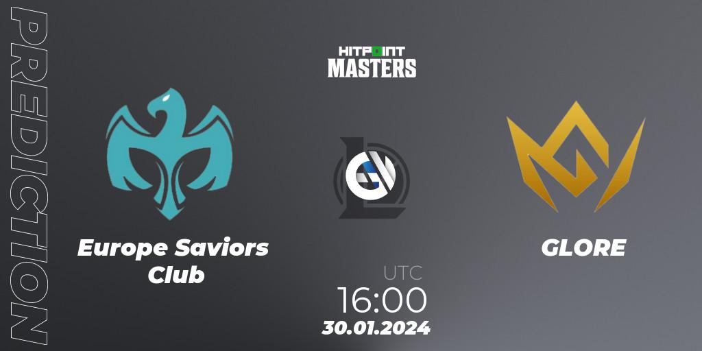 Prognose für das Spiel Europe Saviors Club VS GLORE. 30.01.2024 at 16:00. LoL - Hitpoint Masters Spring 2024