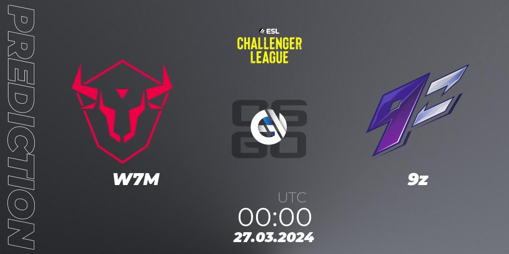 Prognose für das Spiel W7M VS 9z. 27.03.24. CS2 (CS:GO) - ESL Challenger League Season 47: South America