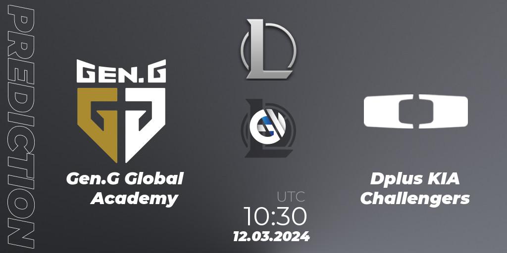 Prognose für das Spiel Gen.G Global Academy VS Dplus KIA Challengers. 12.03.24. LoL - LCK Challengers League 2024 Spring - Group Stage