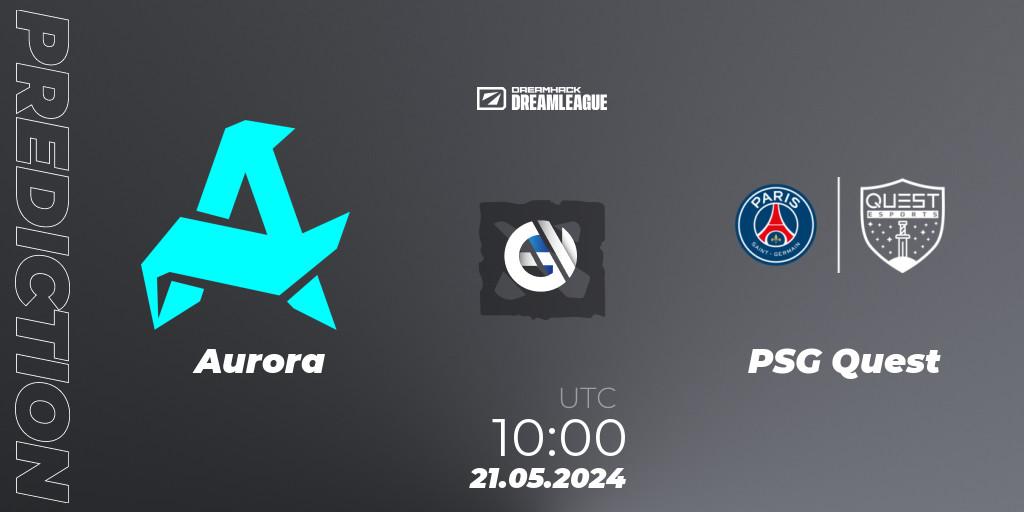 Prognose für das Spiel Aurora VS PSG Quest. 21.05.2024 at 10:20. Dota 2 - DreamLeague Season 23