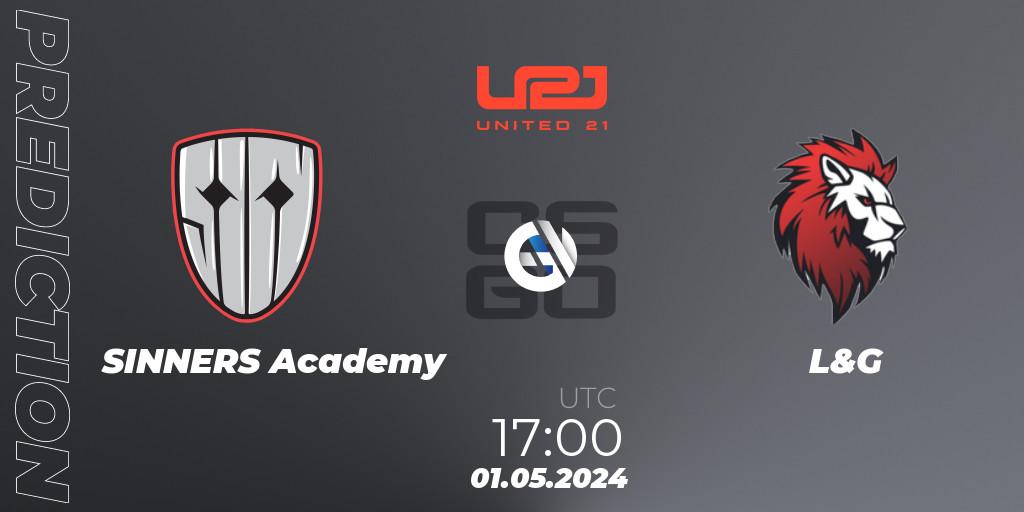 Prognose für das Spiel SINNERS Academy VS L&G. 01.05.2024 at 17:00. Counter-Strike (CS2) - United21 Season 13: Division 2