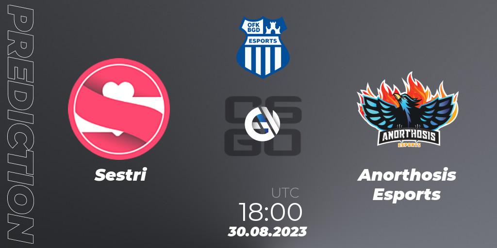 Prognose für das Spiel Sestri VS Anorthosis Esports. 30.08.2023 at 18:00. Counter-Strike (CS2) - OFK BGD Esports Series #1: European Closed Qualifier