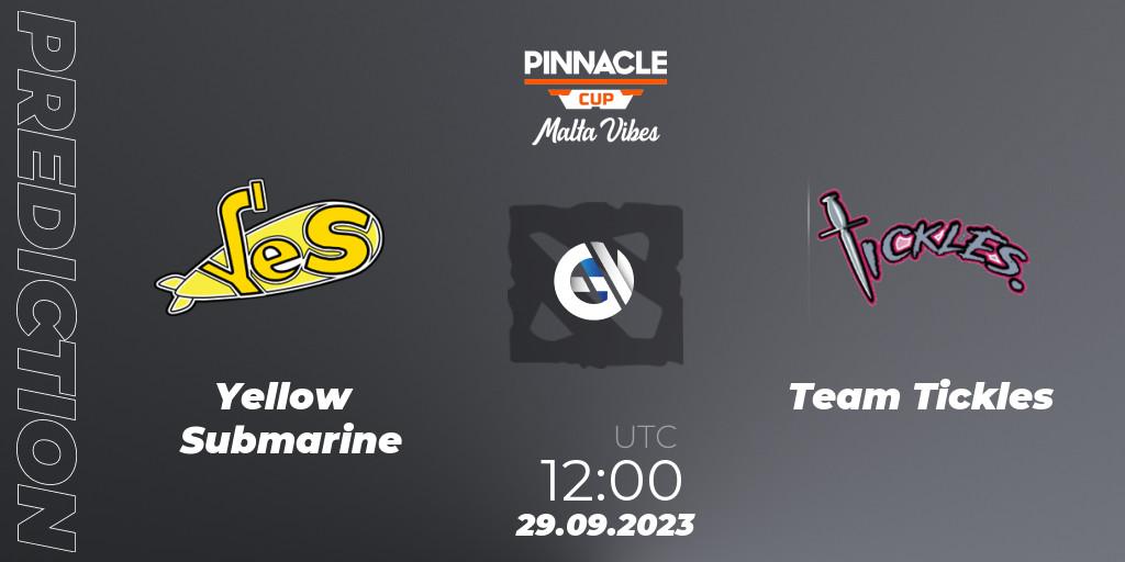 Prognose für das Spiel Yellow Submarine VS Team Tickles. 29.09.2023 at 12:02. Dota 2 - Pinnacle Cup: Malta Vibes #4