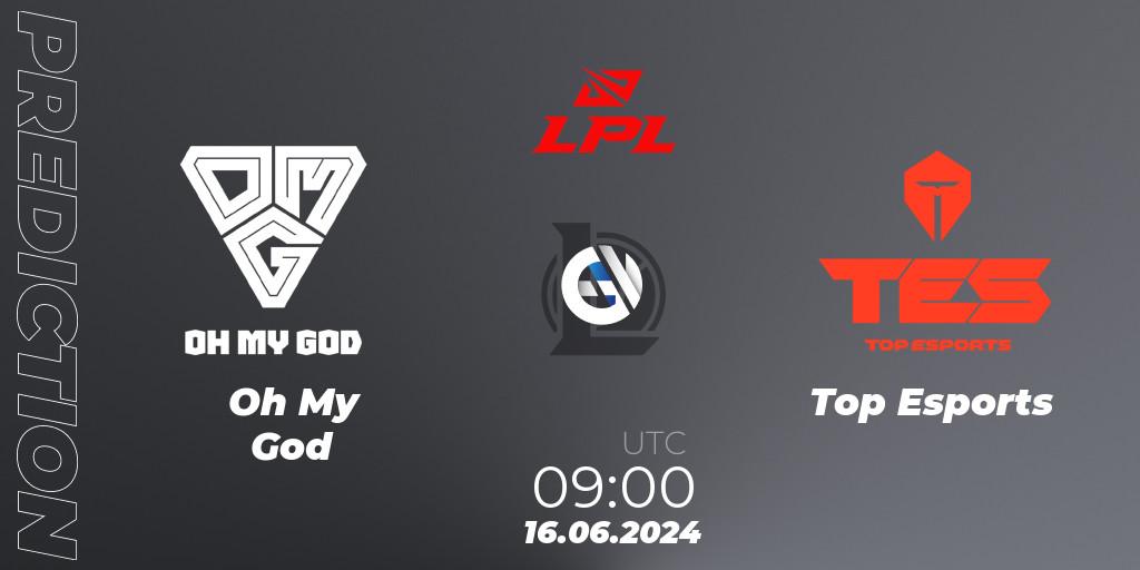 Prognose für das Spiel Oh My God VS Top Esports. 16.06.2024 at 09:00. LoL - LPL 2024 Summer - Group Stage