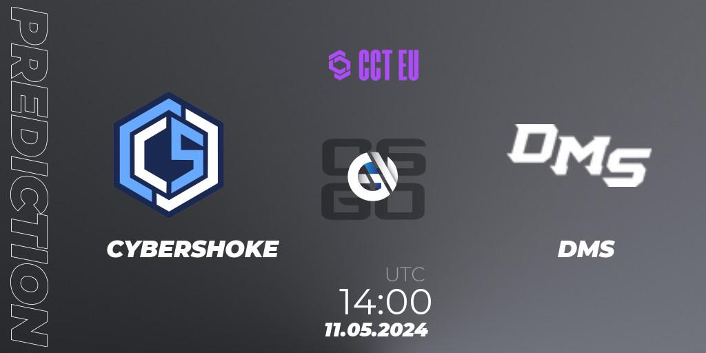 Prognose für das Spiel CYBERSHOKE VS DMS. 11.05.2024 at 14:00. Counter-Strike (CS2) - CCT Season 2 European Series #3 Play-In