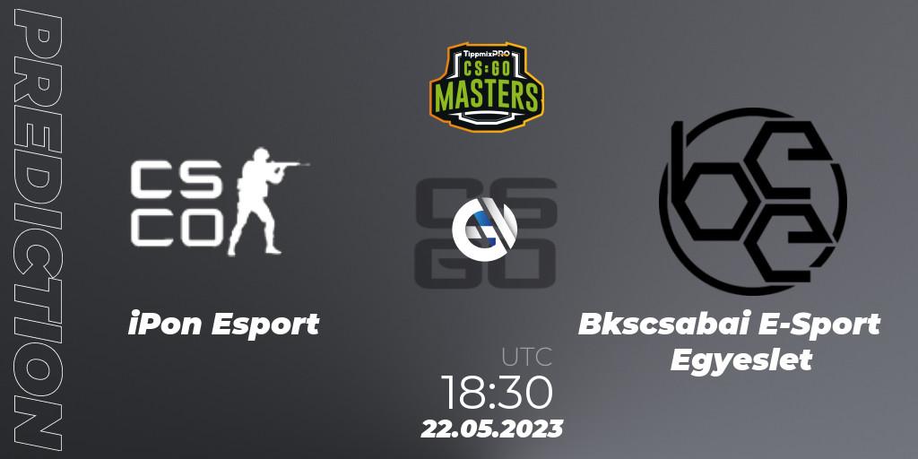 Prognose für das Spiel iPon Esport VS Békéscsabai E-Sport Egyesület. 22.05.2023 at 18:30. Counter-Strike (CS2) - TippmixPro Masters Spring 2023
