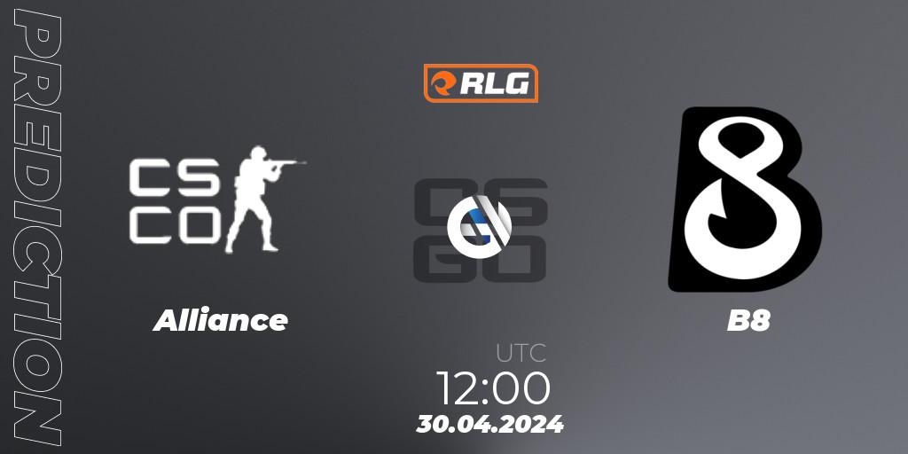 Prognose für das Spiel Alliance VS B8. 30.04.2024 at 12:00. Counter-Strike (CS2) - RES European Series #3
