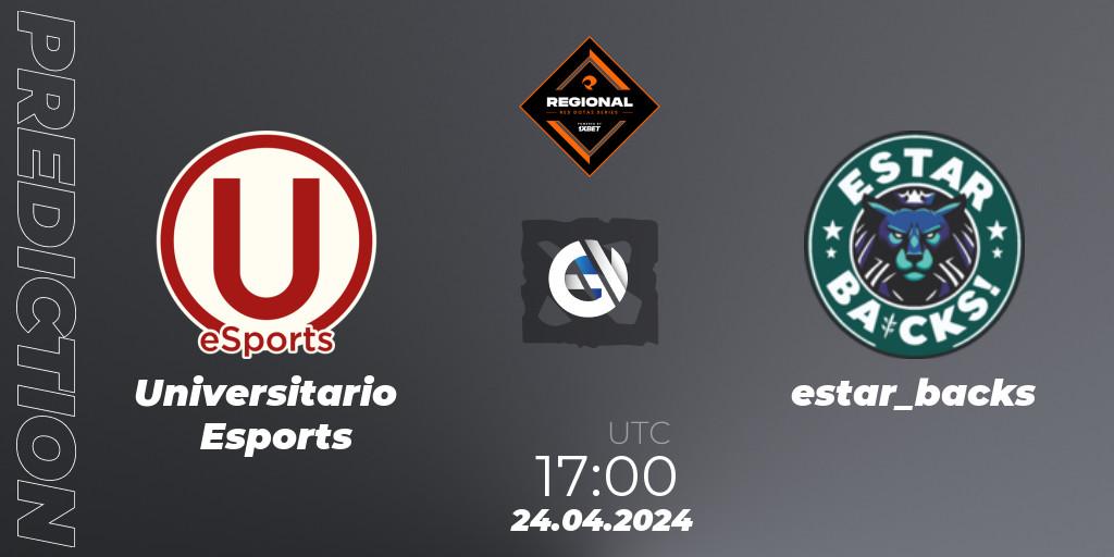 Prognose für das Spiel Universitario Esports VS estar_backs. 24.04.24. Dota 2 - RES Regional Series: LATAM #2