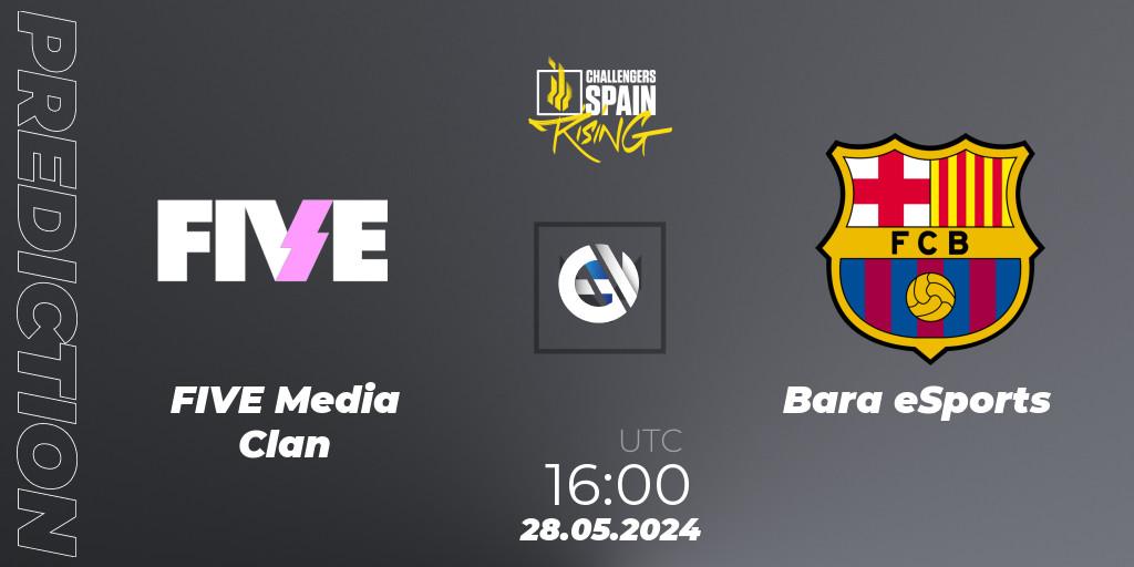 Prognose für das Spiel FIVE Media Clan VS Barça eSports. 28.05.2024 at 17:00. VALORANT - VALORANT Challengers 2024 Spain: Rising Split 2