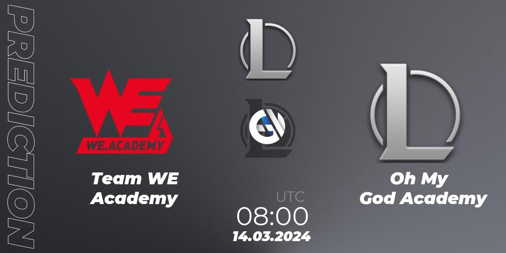Prognose für das Spiel Team WE Academy VS Oh My God Academy. 14.03.24. LoL - LDL 2024 - Stage 1