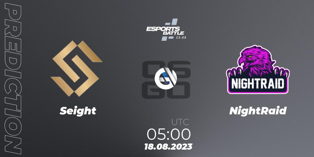Prognose für das Spiel Seight VS NightRaid. 18.08.23. CS2 (CS:GO) - ESportsBattle Season 27