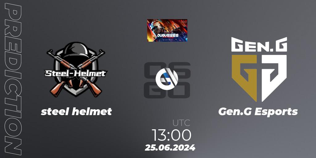 Prognose für das Spiel steel helmet VS Gen.G Esports. 25.06.2024 at 13:00. Counter-Strike (CS2) - QU Pro League